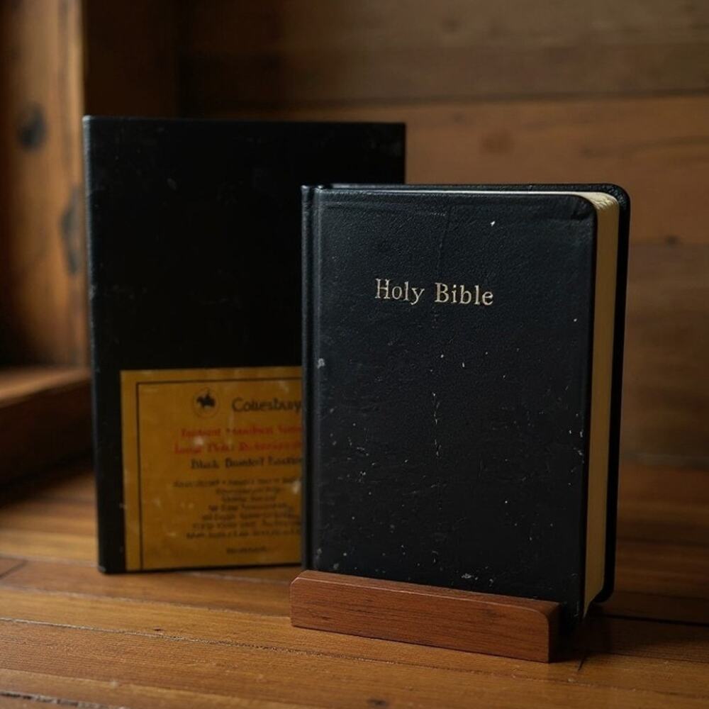 1972 Cokesbury RSV Large Print Reference Bible Black Bonded Leather Box